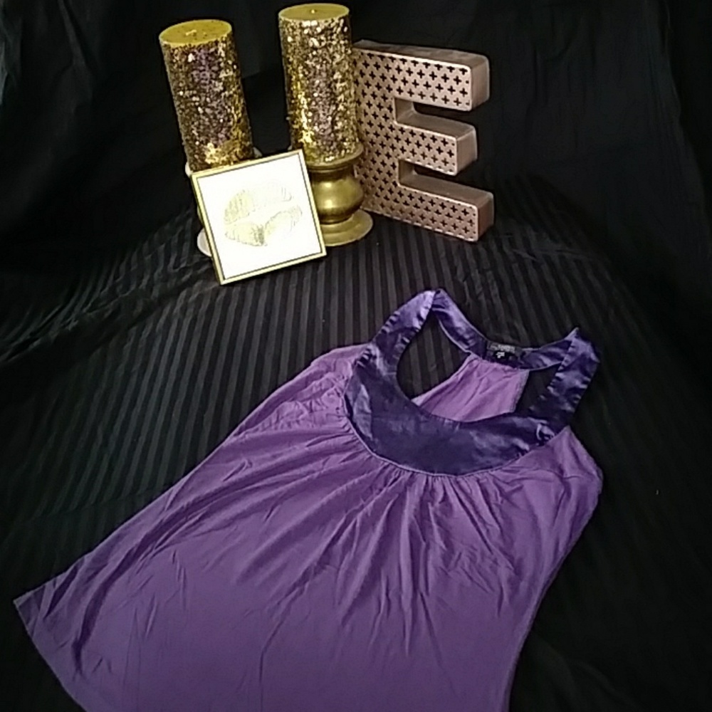 Purple draped tank